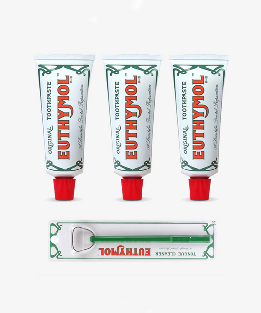 Euthymol Original Toothpaste 3 packs with Tongue cleaner